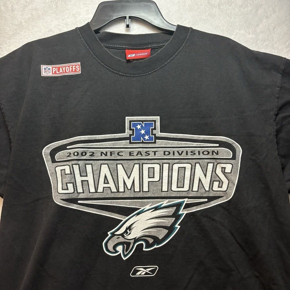 Vtg 2002 Reebok Shirt Mens 2XL Philadelphia Eagles NFL Champions Gray Crew Neck - Picture 5 of 9